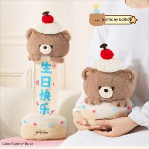 LUXELU Thiết kế dễ thương Đồ chơi nhồi bông gấu bánh Bất ngờ sáng tạo Lông mềm mại Thú nhồi bông hai   Vẻ ngoài đáng yêu Bánh Gấu  Ra Quà sinh nhật