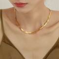 Fashion Gold Necklace 4mm 16/18/20 Inch Blade Necklace Snake Bone Chain Men's Women's Jewelry Gifts Twist Rope Chains Men Women Rose Gold Color Plated Necklace No Fade High Quality Jewelry Gifts SNAKE CHAIN STAINLESS STEEL QUALITY 18K Gold Stainles Steel. 