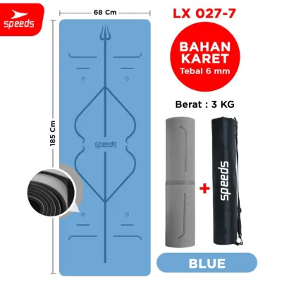 SPEEDS Matras Yoga Premium Tebal Anti Slip dengan Karpet Lantai - Pink/Watermelon Red/Teal