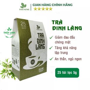 Trà Đinh lăng Thái Hưng Hộp 25 túi lọc 5g An thần ngủ ngon
