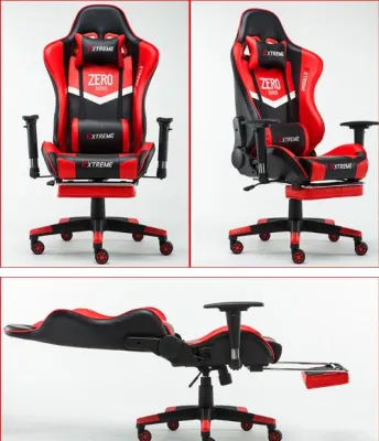 G 180 DEGREE RECLINING G Gaming Swivel Office Chair Red Merah with LEG REST / ARM REST CAN LIFT UP DOWN + (120 x 60cm) Simple Office Table Game adjustable premium extreme reclining kerusi
