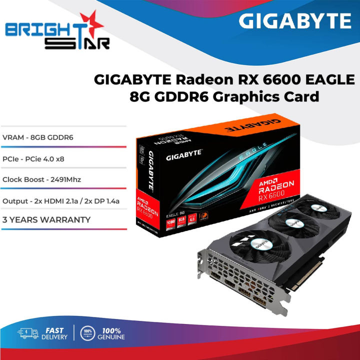 Gigabyte Radeon Rx 6600 Eagle 8g Gddr6 Graphics Card Gv R66eagle 8gd Lazada