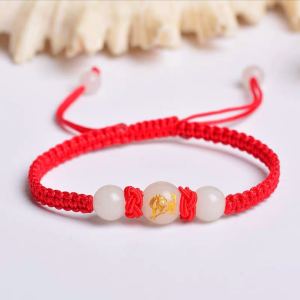 Vòng tết chỉ đỏ (đen) con giáp tuổi ngọ - Vòng tay đá hình con ngựa - May mắn tài lộc