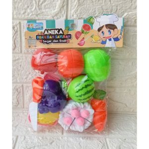 Toys - Mainan Anak Masak Masakan Buah Sayur dan Kue Tart Potong MF 20