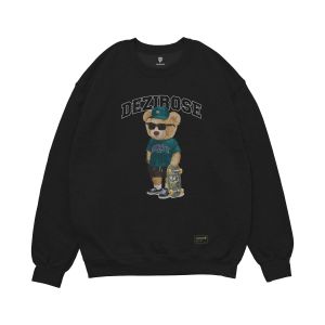 Dezirose Sweater Crewneck Bear Skate Fleece Tebal Premium Distro Size M-XXL (Pria & Wanita)