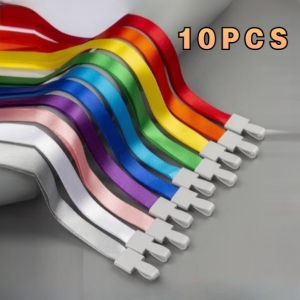 【12 hours delivery】Wholesale 10PCS 1.5cm Shiny ID Lace Lanyards with Plastic Hook