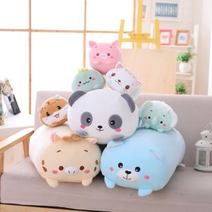 ZEEMIN  All Kinds of Animal Sweet Dinosaur&Pig&Cat&Bear Plush Toy Soft Cartoon Panda&Hamster&Elephant&Deer Stuffed Doll Pillow Gift