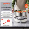 MODONG 6L Split-type Electric Hot Pot Household Stainless Steel Hot Pot Multi-function Electric Boiling Pot. 