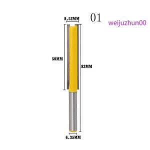 weijuzhun00 1pc Extra Long Flush Trim Router Bit - 1 4 Shank Trimming Tool 50 76mm