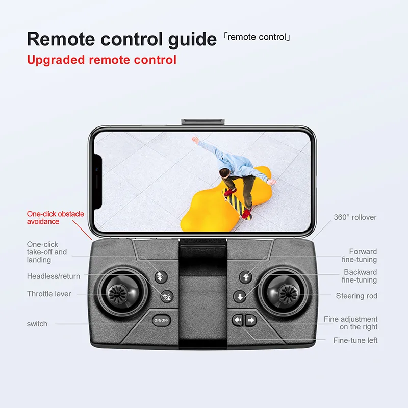 RC Drone E68 Pro 4K Dual Kamera Avoid Obstacles WIFI FPV Fotografi