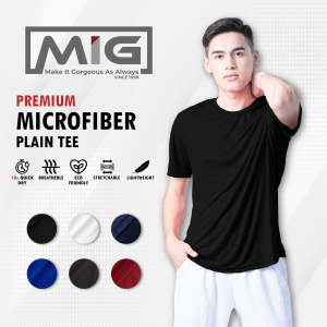 MIG Mircofiber Filament Unisex 130gsm Adult Quick Dry Round Neck Short Sleeve Plain T Shirt - 1020S