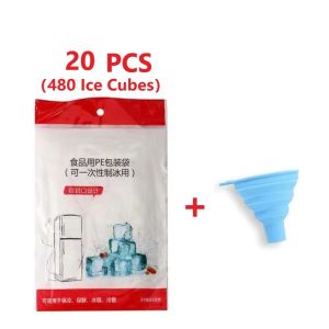 24Grids Disposable Ice Cube Bag Mold Trays Ice Cube Trays Self-Seal Faster Freezing Freezing Maker Summer Drinking Tool
