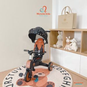 Xe đẩy gấp gọn 2 chiều cho bé Playkids 4in1 S03 có bàn đạp xe đạp 3 bánh siêu nhẹ gấp gọn
