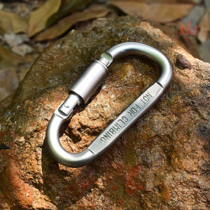 Caring Castle Locking Aluminum Carabiner Clips Securing Pet Camping Hiking D-shape Key Chain Clip 背包扣 Klip Carabiner
