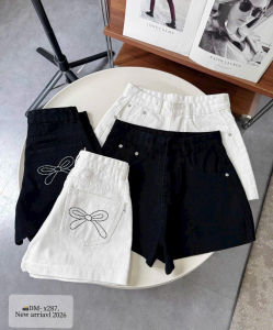 QUẦN SHORT LAI CUỐN THÊU HỌA TIẾT NƠ ÉP ĐÁ BLING CÓ SIZE SMLXL QUẦN CÁ TÍNH 3 MÀU Y1