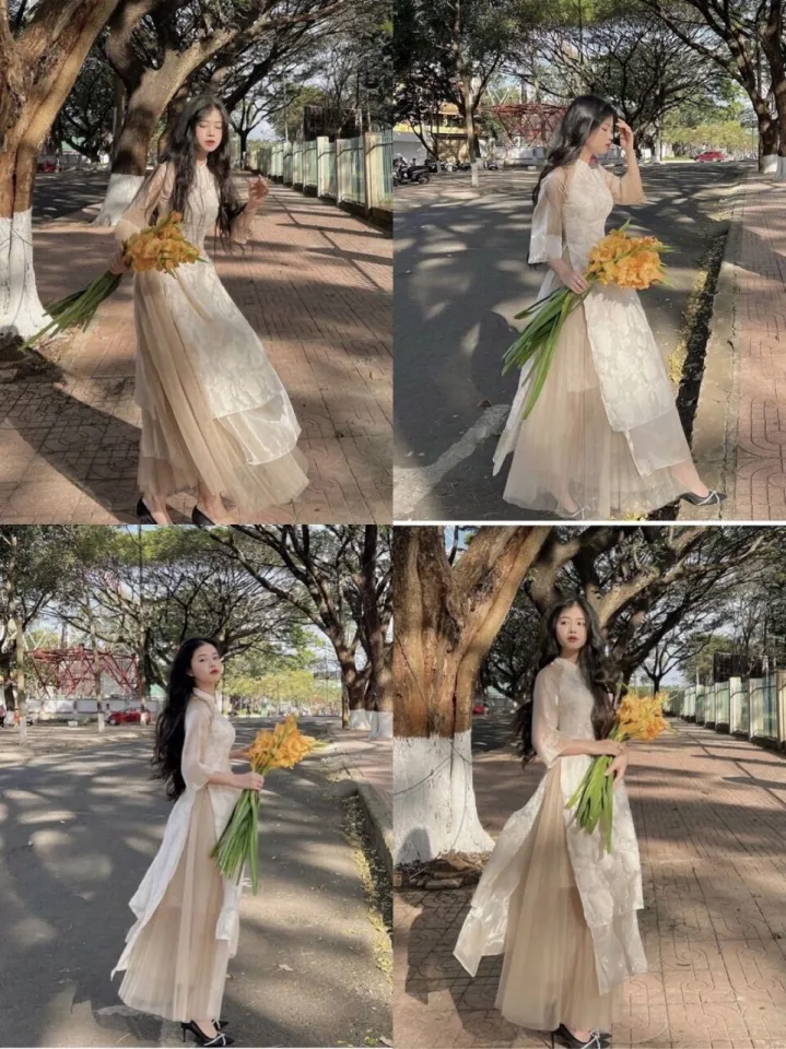 20 mẫu áo dài cưới đôi cho cô dâu chú rể trong mùa cưới 2019