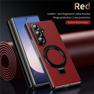 For Samsung Galaxy Z Fold 8 Ultra Case c Ring For Magsafe Hinge Protect Cover For ZFold 8 Fold8 Ultra Leather Cover