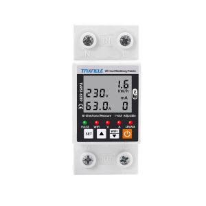 63A 100A TUYA WiFi Smart Earth Leakage Over Under Voltage Protector Relay Switch Energy Power kWh Bidirectional Meter Smart Life