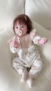 Baby princess style pure cotton a Long-sleeved seamless romper for baby girls stylish outerwear for spring and autumn