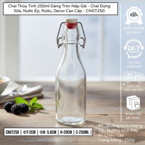 Hũ Thủy Tinh Tròn Nắp Cài 500ml HNG500 Chống Ẩm Đựng Bánh Kẹo Hạt Khô