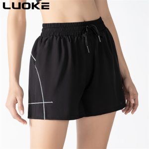 Luoke 2021 ใหม่กางเกงกีฬาขาสั้นผู้หญิงกลางยาว Anti รองเท้าวิ่งฟิตเนสกางเกง Fast Dry กางเกงโยคะร้อน