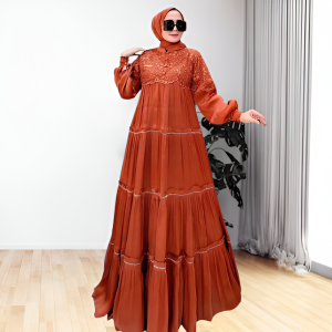 Gamis Kondangan Terbaru 2023 JELITA DRESS SHIMMER MIX BRUKAT Baju Gamis Wanita Dress Muslim Mewah