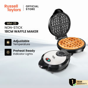 Russell Taylors Belgian Waffle Maker with Temperature Control (Stainless Steel) WM-25