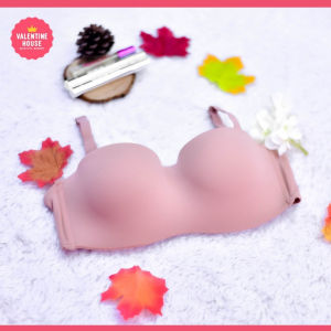 ป็อปปี้{ฟองหนา 4 cm} เสื้อในดันทรง ไร้ขอบ อกชิด {อก 32-36} ชุดชั้นใน เสื้อชั้นใน บรา เกาะอก มีโครง 2 ตะขอ {J06} Valentine House