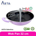 Panci Wok Pan Teflon 32CM Anti Lengket Asta Valentina Tirisan Minyak. 