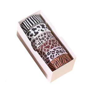 6 Rolls Animal Print Paper Tape Crafting Tape Washis Tape Decorative Tape for Journal Gift Warpping Scrapbooking