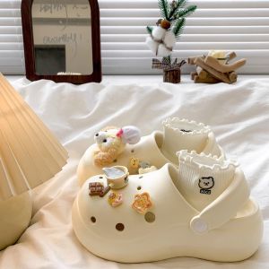 [Free Shipping] Thick-Soled Sweet And Girly Platform Clogs New Spring/Summer Style Non-Slip Closed-Toe Sandals Beach Shoes For Women