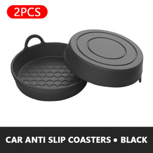 SEAMETAL 2pcs Car Anti-slip Silicone Coasters Universal Waterproof Car Water Cup Holder Anti Scalding Silicone Pad Auto Interior Accessories