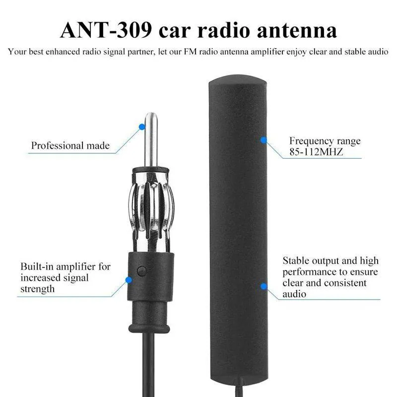 Universal Auto Radio Antenne FM Radio Antenne Patch 5M Hidden Amplified  Antenna