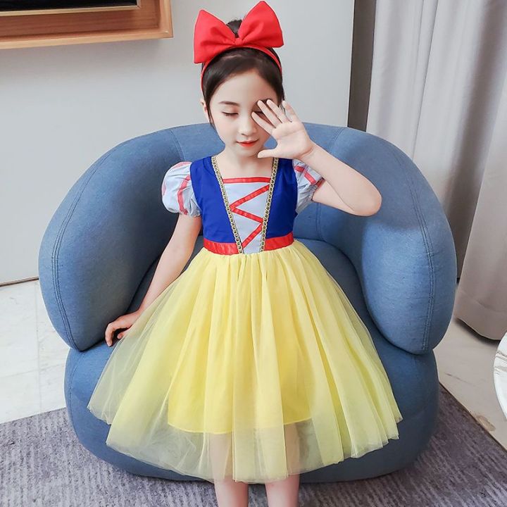 ALENA Gaun Budak Perempuan Kid Dress Princess Dress Children s Clothing New Snow White Skirt Girls Summer Girls New Aisha Princess Gauze Skirt Frozen Skirt Kids Dress Girl 1 9 Years Old Lazada