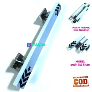 Gagang Tarikan Pintu Rumah Minimalis Stainless Model Putih Hitam 33cm 45cm 60cm untuk Pintu Depan dan Kamar