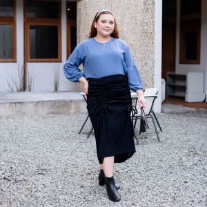 Siselyo x Puwputt Reina Skirt Big Size – Rok Panjang Wanita – Rok Serut Wanita Jumbo – Rok Muslim Wanita