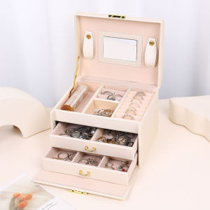 Jewelry Box Jewelry Organizer Box for Women 3 Layer Portable Travel Jewelry Storage Case