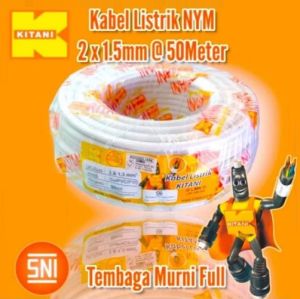 Kabel NYM KITANI 2 X 1.5mm / Cable Listrik Kawat 1.5mm 2x1.5mm Tembaga Murni LMK SNI 50 Meter