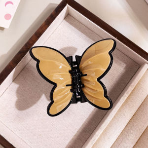Kẹp tóc nhựa hình bướm màu viền đen cánh nổi thời trang dành cho nữ K172