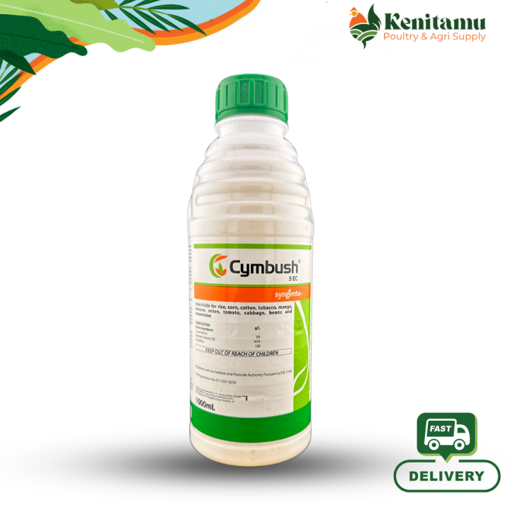 CYMBUSH 5EC 1 LITER INSECTICIDE BY: SYNGENTA FOR PLANT CARE AND CROPS/ FAST ACTING AND EFFECTIVE/ GARDENING ESSENTIAL