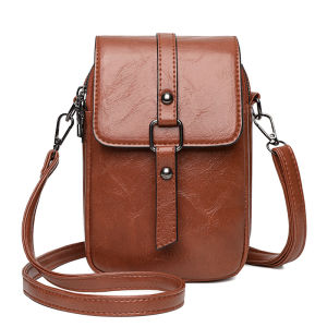 Womens Large Capacity Messenger Bag Vintage Double Layer Crossbody Shoulder Bag Vertical Handbag Bag