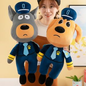 SHEBE668 Lovely Sheriff Labrado Plush Animation Fluffy Cartoon Sheriff Labrado Doll Creative Soft Christmas Gift