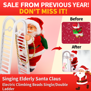 Electric Climbing Santa Claus with Singing Swing Animated Christmas Decor for Home Funny Xmas Gift Toy for Kids Family