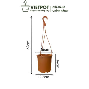 Chậu nhựa treo ban công VIETPOT trơn chính hãng cây kiểng cây hoa trang trí sân vườn.