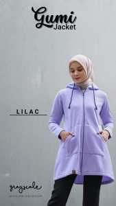 Jaket Atasan Murah Best Seller Hoodie Resleting Wanita Bandung Gumi Jacket Navy