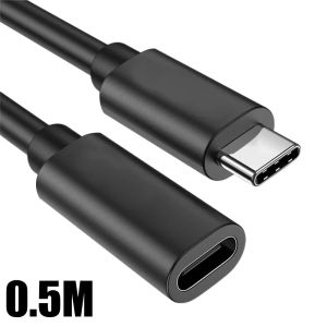 USB C Extension Cable Type C to C Fast Charging Cable For MacBook Pro Video Cable Connector Transmission Extended Cables 0.5M/1M