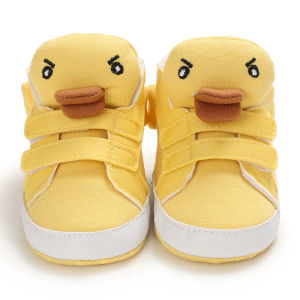 Baby Canvas Highcut Shoes Lovely Cartoon Animal Cute Soft Sole Anti slip First Walker Casual Boy Girls Christmas Gifts 0-1 Year Old