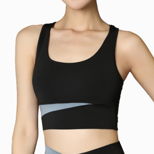 CHIKOOL Navy Blue Bra (with Removable Chest Pad) - Womens Sports Bra Shockproof Wireless Minimizer Underwear