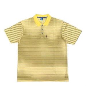 Yellow pinstripe Mens Polo Shirts High Quality Cotton Casual American Top