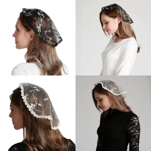 Chapel Caps Veil Lace Headcovering for Women Church Mantilla Veil Mantilla Veils Catholic Church Veil Lace Head Cover